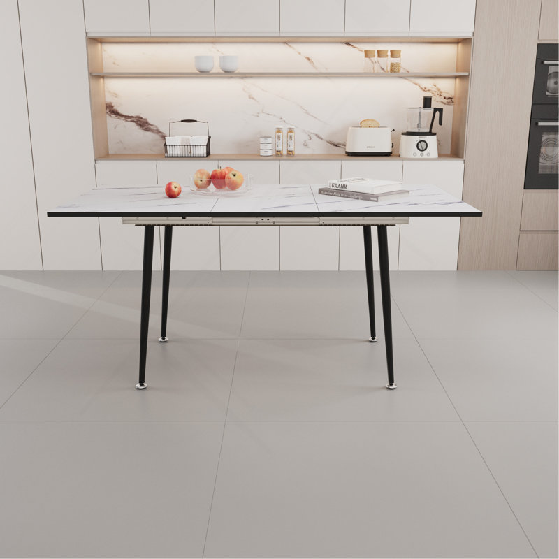 Table de salle à manger extensible polyvalente avec pieds élégants et fabrication durable