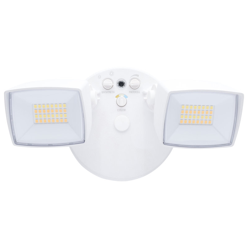 LED Security Light Dual Head Field Selectable, White