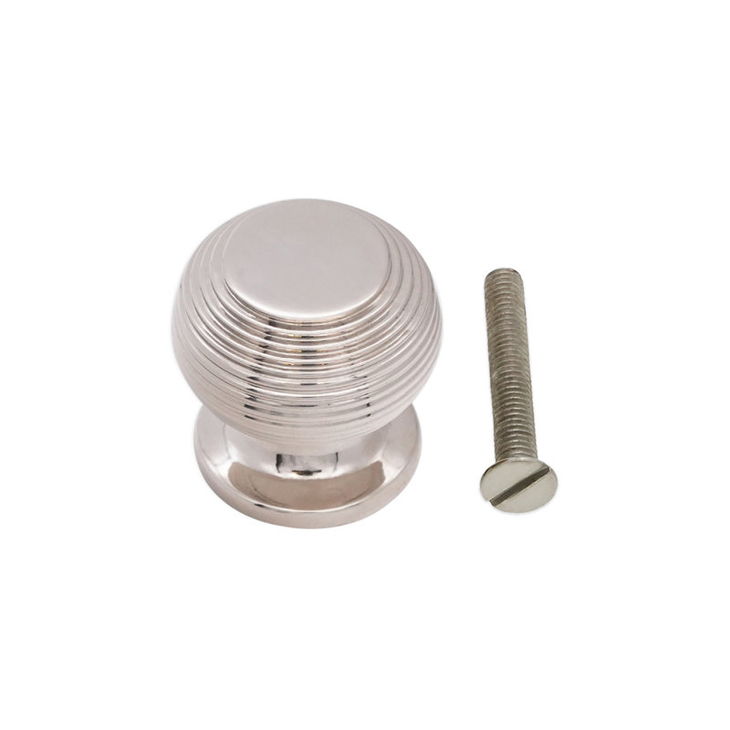 Beehive 30mm Diameter Mushroom Knob, Polished Nickel