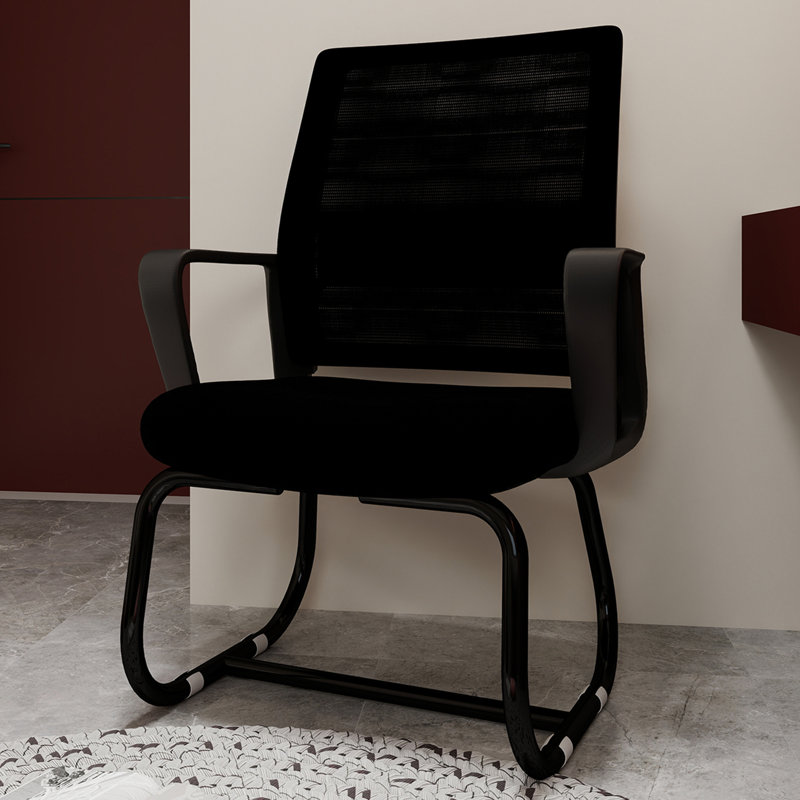 Chaise de bureau Minimalist Modern - Structure en métal, Noir, Noir