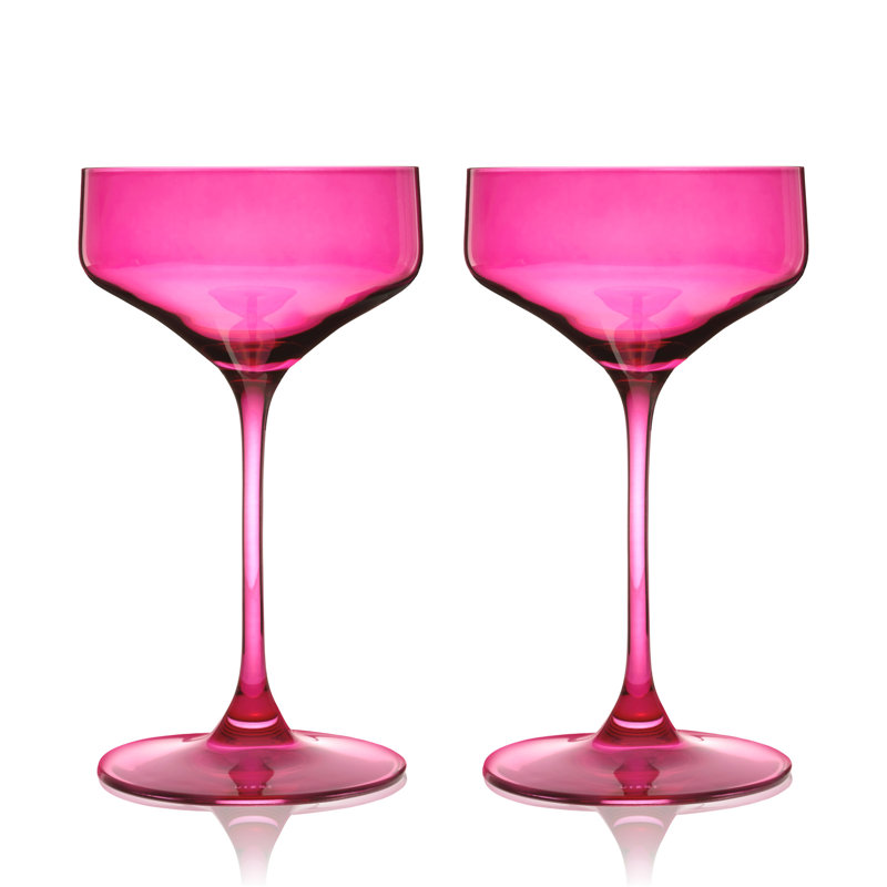 Réserves en cristal Réserve Nouveau ambre de Viski (ensemble de 2), Rose