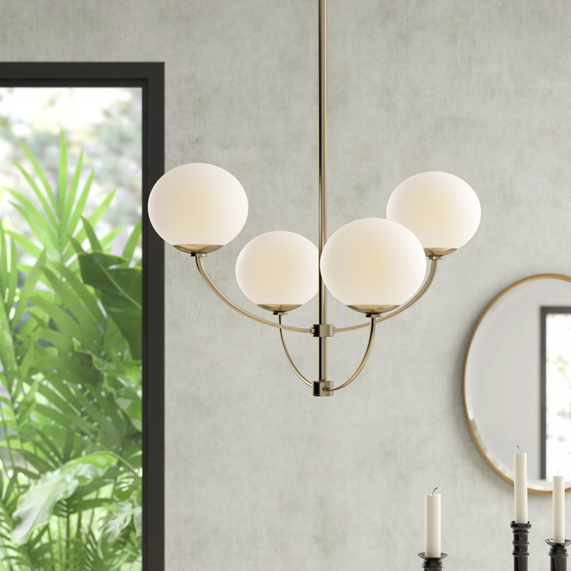 Lustre étagé à 4 lumières Sanat, Laiton vieilli