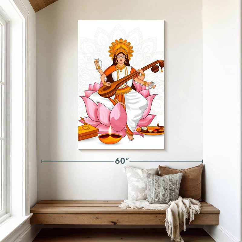 Adella Goddess Saraswati, 48" H x 32" W