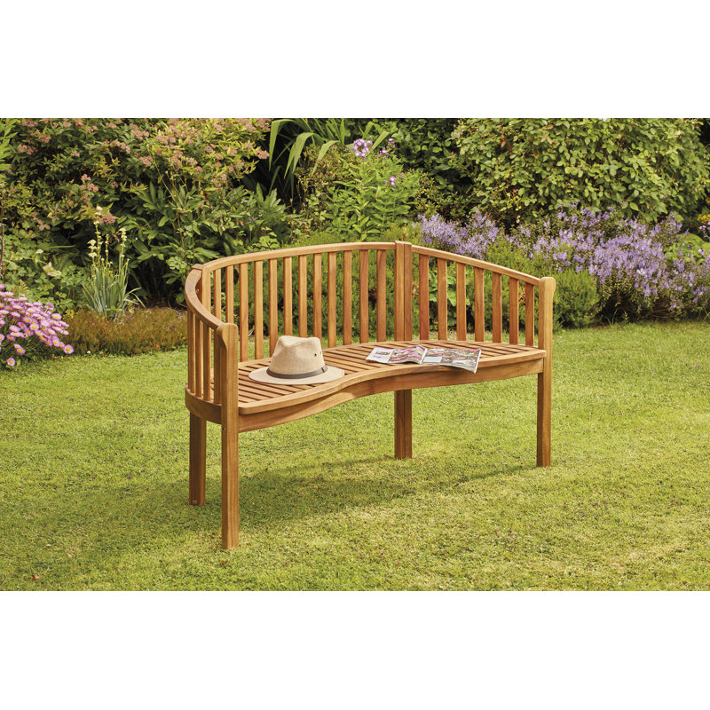 Arik Solid Wood Acacia Three-Person Banana Bench