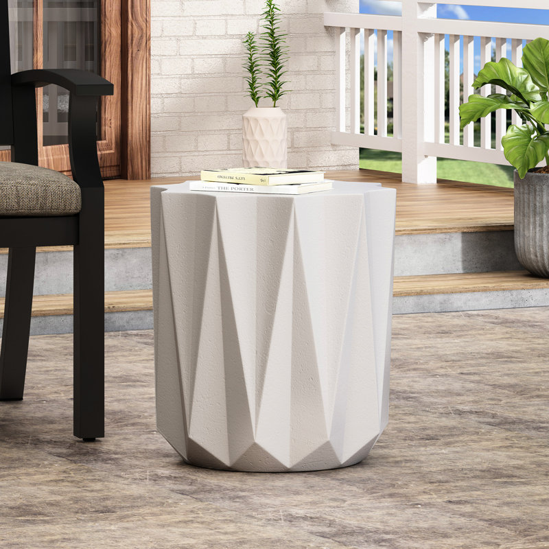 Table de bout en béton légère, carrée de 15,77 po, élégante et pratique en oxyde de magnésium de 18,25 po de hauteur, de conception moderne et polyvalente
