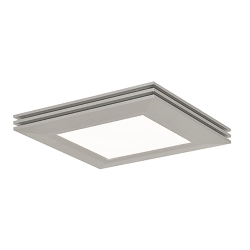 Plafonnier encastré carré simple 15" 1-light Seagraves, Nickel satiné