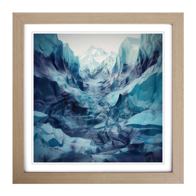Glacier Liquify - Single Picture Frame Print on Wood