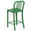Commercial Grade Metal Indoor-Outdoor Stool with Vertical Slat Back-1824115528-1824115532