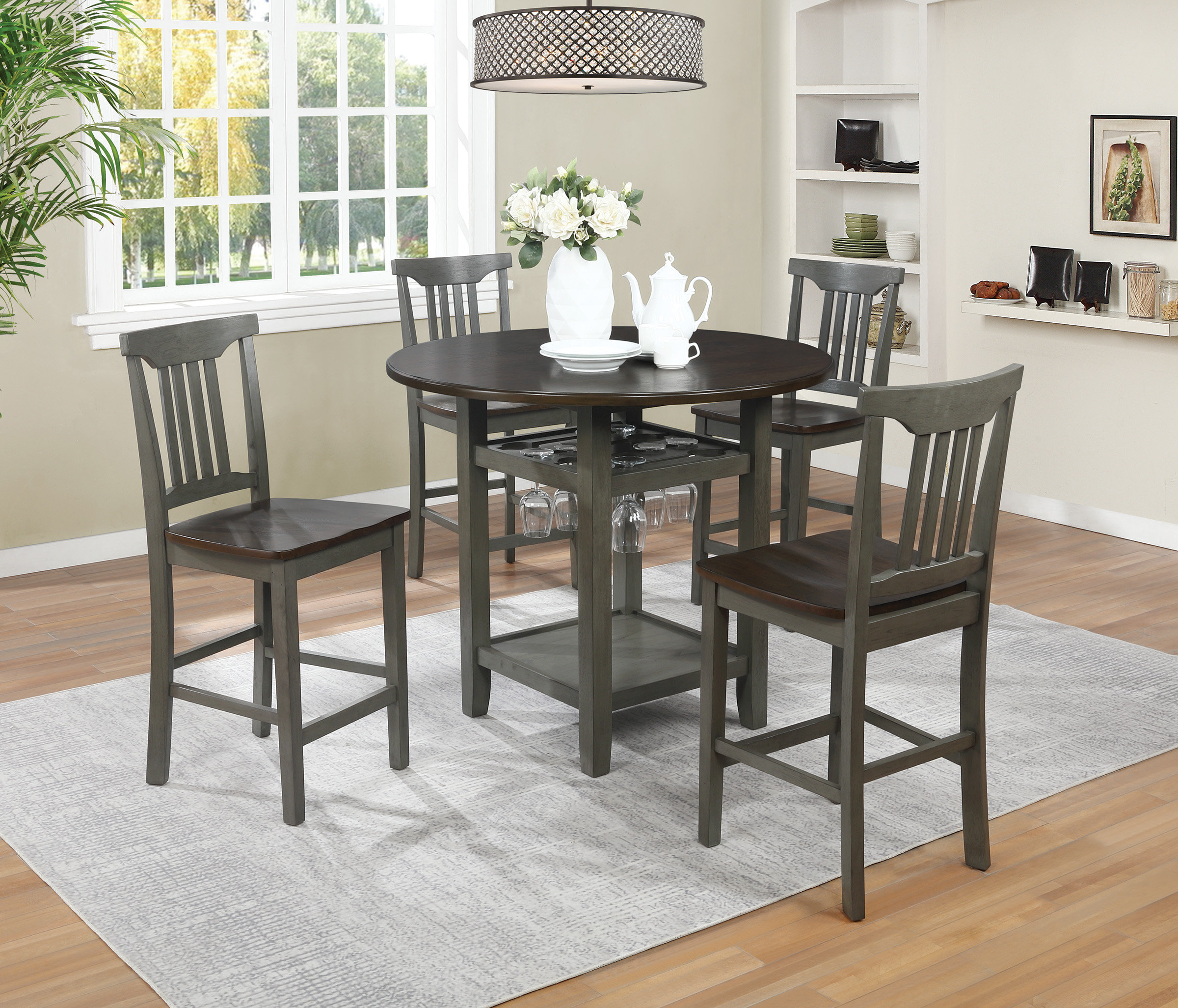 Breakwater Bay Eastep 5 - Piece Counter Height Dining Set & Reviews ...