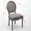 Ensemble de 2 chaises de salle à manger en lin et en rotin-1461660753