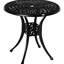 Table de salle à manger ronde 30 "avec trou pour parasol, table d'extérieur antique en fonte d'aluminium, noir. Structure robuste, support de table stable, option bistro