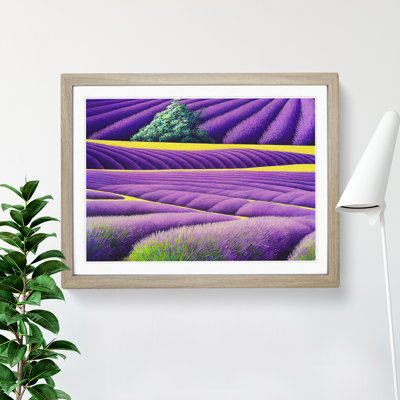 Head Turning Lavender Flower Field - Single Picture Frame Print