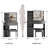 37" Middle Size Left Drawer Desktop Vanity Table + Cushioned Stool-1802643797