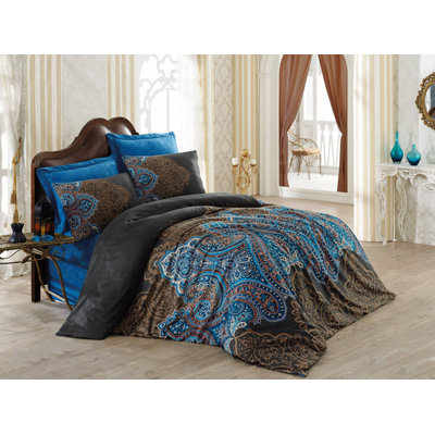 American Traditional Satin Paisley Duvet Cover