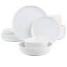 Gibson Home White Deco 16 Piece Fine Ceramic Dinnerware Set, Service ...
