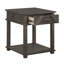Table de bout traditionnelle rustique en bois durable avec rangement 1 pièce