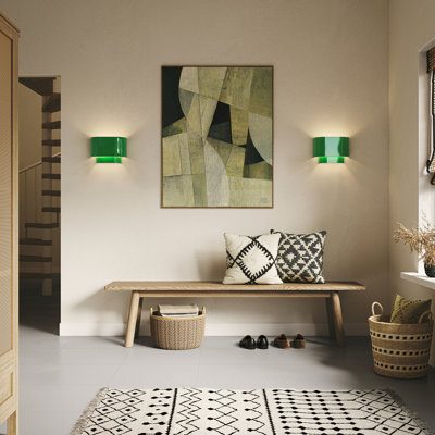 1 Light Brushed Nickel ADA Sconce With Brushed Nickel Metal Shade With Shiny White Inside