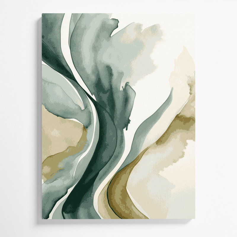 Aquarelle abstraite 36, art mural sur toile grise, 24" H x 36" W