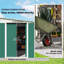 Buisan 11.3 x 9.2ft Lean to Metal Garden Shed Waterproof Outdoor Green