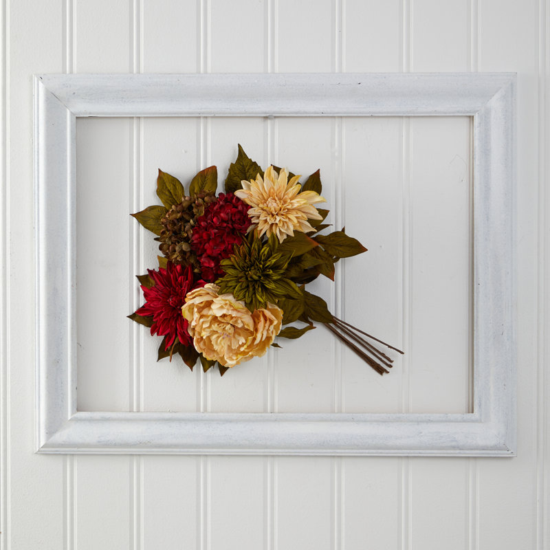Eternal Blossom 16" Peony, Hydrangea, and Dahlia Faux Flower Arrangement