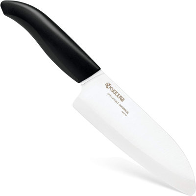 Kyocera FK-140-WH Ceramic Santoku, Chef Knife for Your Cooking Needs, 5.5”, White