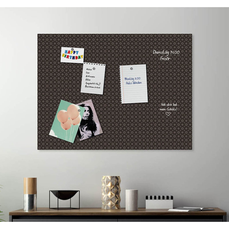 Magnetic Glass Photo Memo Board, Black