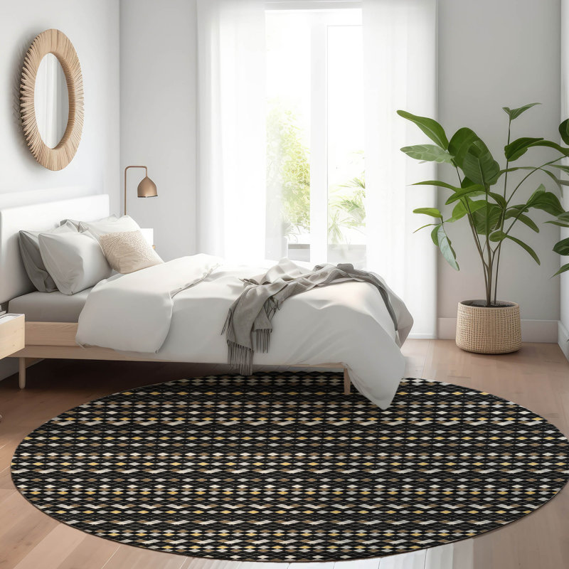 Tapis noir intérieur / extérieur Gridora , 8 pi x 8 pi