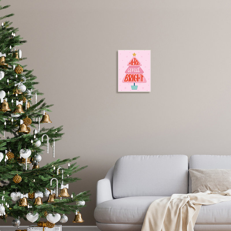 Merry & Bright, Plaque murale, H 15 po x l 10 po x P 0,5 po