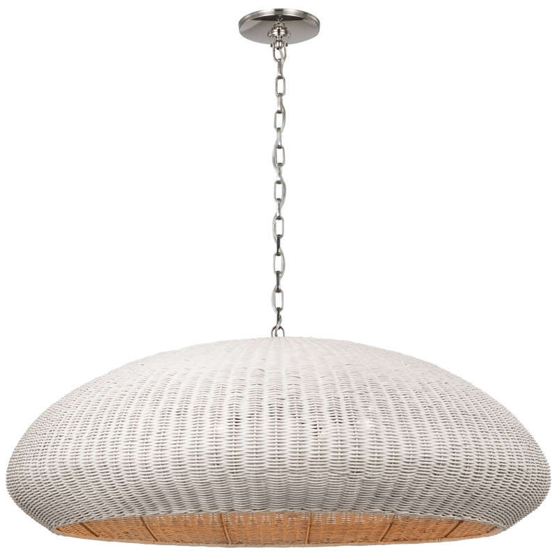 Kokomo Pendant by Chapman & Myers, 16.75" H x 44" W x 44" D, Chalk, Polished Nickel