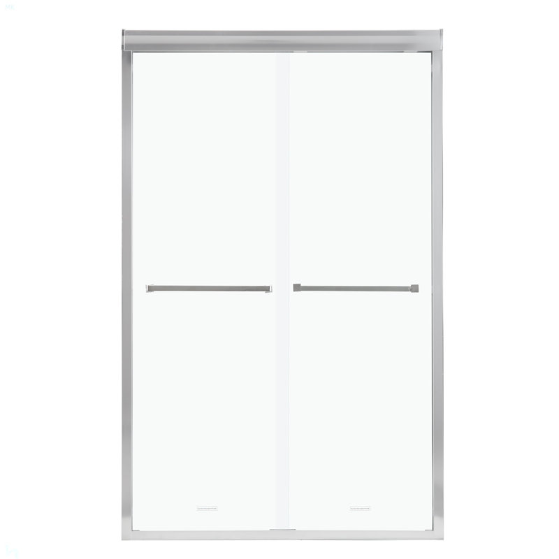 Paroi de douche coulissante semi-sans cadre, Chrome chrome