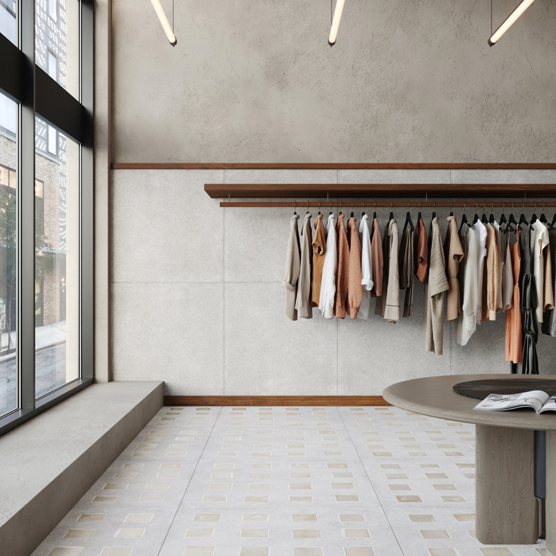35 po Zerina X 35 po Carreau de plancher et de mur en porcelaine semi-polie d'aspect béton (17,64 pieds carrés / caisse)