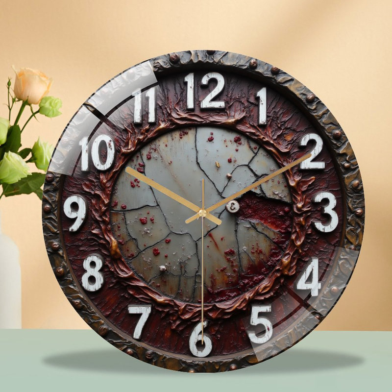 Horloge murale en verre Cracked
