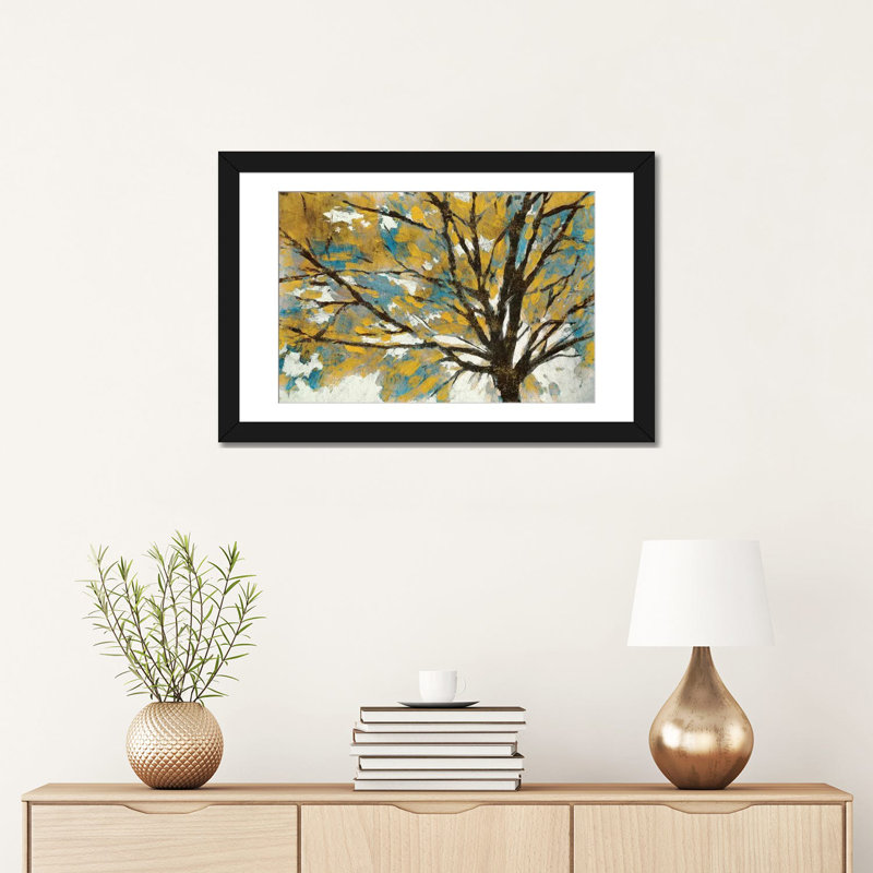 «Soleil», reproduction sur toile, H 18 po x l 26 po x P 1,5 po, Toile avec cadre noir, Pas de tapis