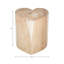 Table d'appoint sculptée en forme de cœur en bois sculpté pour le salon - Table de bout naturelle étroite pour la maison ou le bureau - 18 po, brun clair et brun