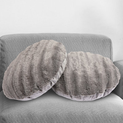 Textured Faux Fur Throw Pillow