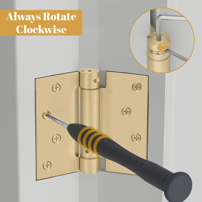 64'' x 64'' Steel Surface Mount Hinge, Brushed Brass