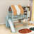 Wood Loft Bed With Slide And Built-In Shelves And Playhouse-Style-525818639