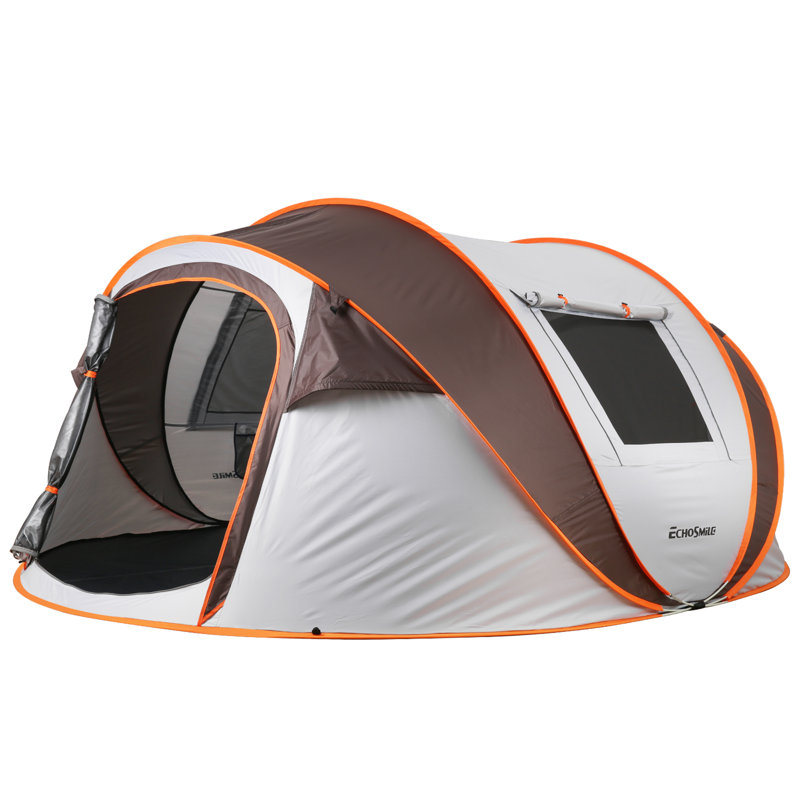 Tente pour 8 personnes avec sac de transport Echosmile, Blanc/brun