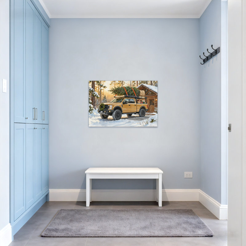 Scène de chalet de Noël, H 20 po x l 30 po