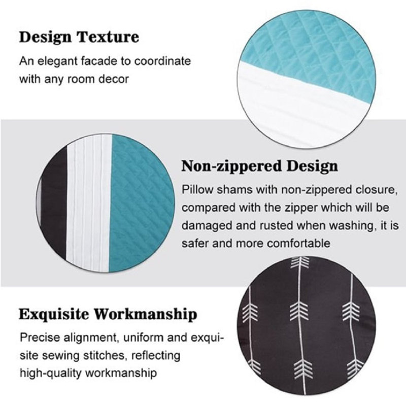 Ensemble d'édredon rayé 7 pièces en fibre ultra-fine douce et convient aux chambres à coucher, Bleu