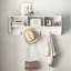 Portemanteau mural blanc avec 4 crochets doubles