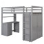 Lit mezzanine simple avec tiroirs, bureau et garde-robe-9151763