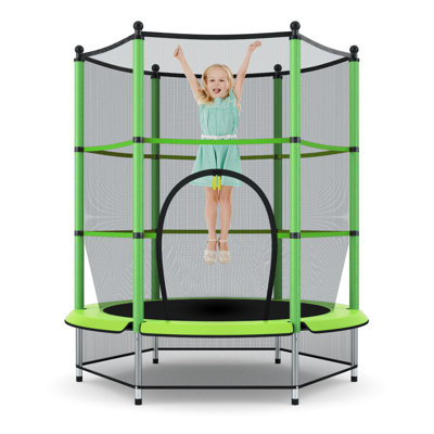 Addey Freeport Park 1.4cm Round Backyard Trampoline with Safety Enclosure