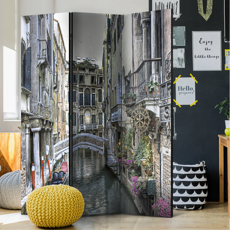 Lahna 172cm H Solid Wood Folding Room Divider, 3