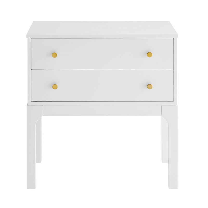 Arezzo 2-drawer Modern Nightstand in White