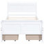 Lit plateforme simple en bois avec 4 tiroirs en blanc