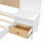 Structure de lit grand en bois massif avec 2 tables de chevet, conception élégante avec lampes-1510376077
