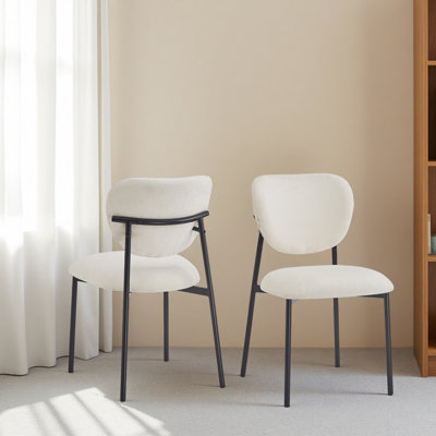 Upholstered Dining Chairs With Metal Legs (Set Of 2)