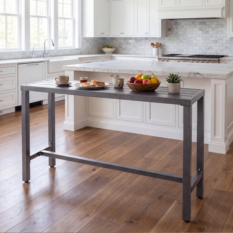 Table de bar à hauteur de comptoir 36,97 po, Gris, L 15,6 po x L 62,99 po