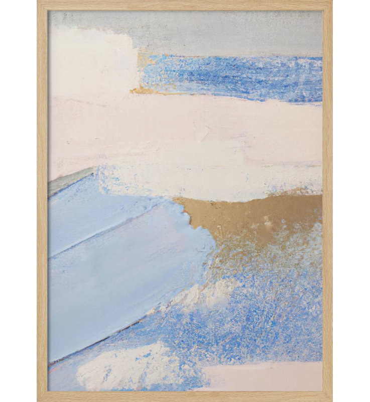 "Brush Strokes 3", art mural texturé encadré, Beige, H 40 po x l 30 po